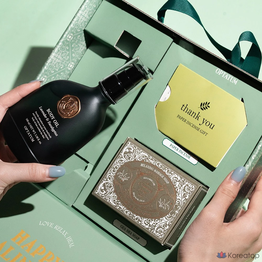 Набор для ухода Optatum Vegan Body Oil &amp; Gua Sha Soap Gift Set, 1 шт.