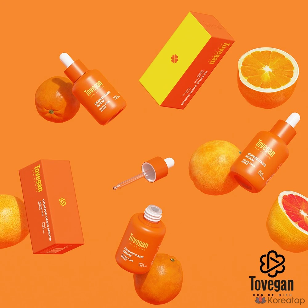 Сыворотка Tovegan Anti-Aging Soothing Essence Orange Oasis Wrinkle Elasticity Serum, 50 мл, 1 шт.