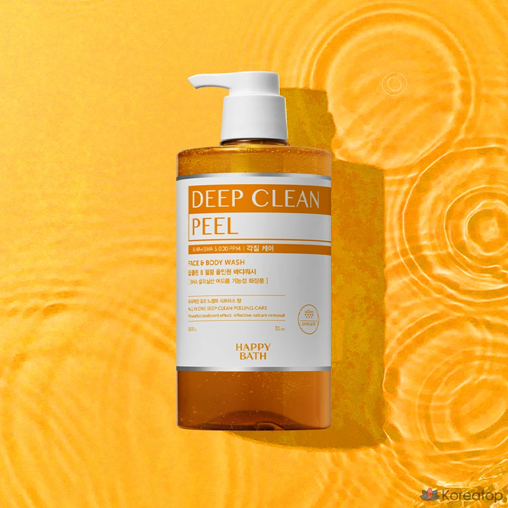 Гель для душа Happy Bath Deep Clean Ahava Exfoliating All-in-One с отшелушивающим эффектом, аромат цитруса и юзу, 900 г, 1 шт.