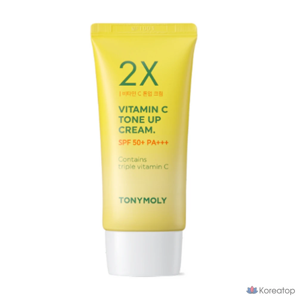 Тональный крем Tony Moly 2X с витамином С, SPF50+ PA +++, 50 мл, 1 шт., прозрачный.