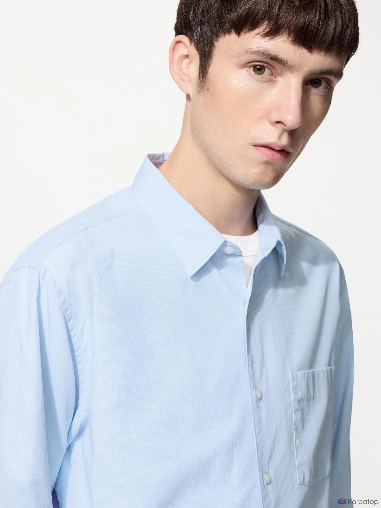 Рубашка Uniqlo Broadcloth Shirt (Regular Collar) Stripe C