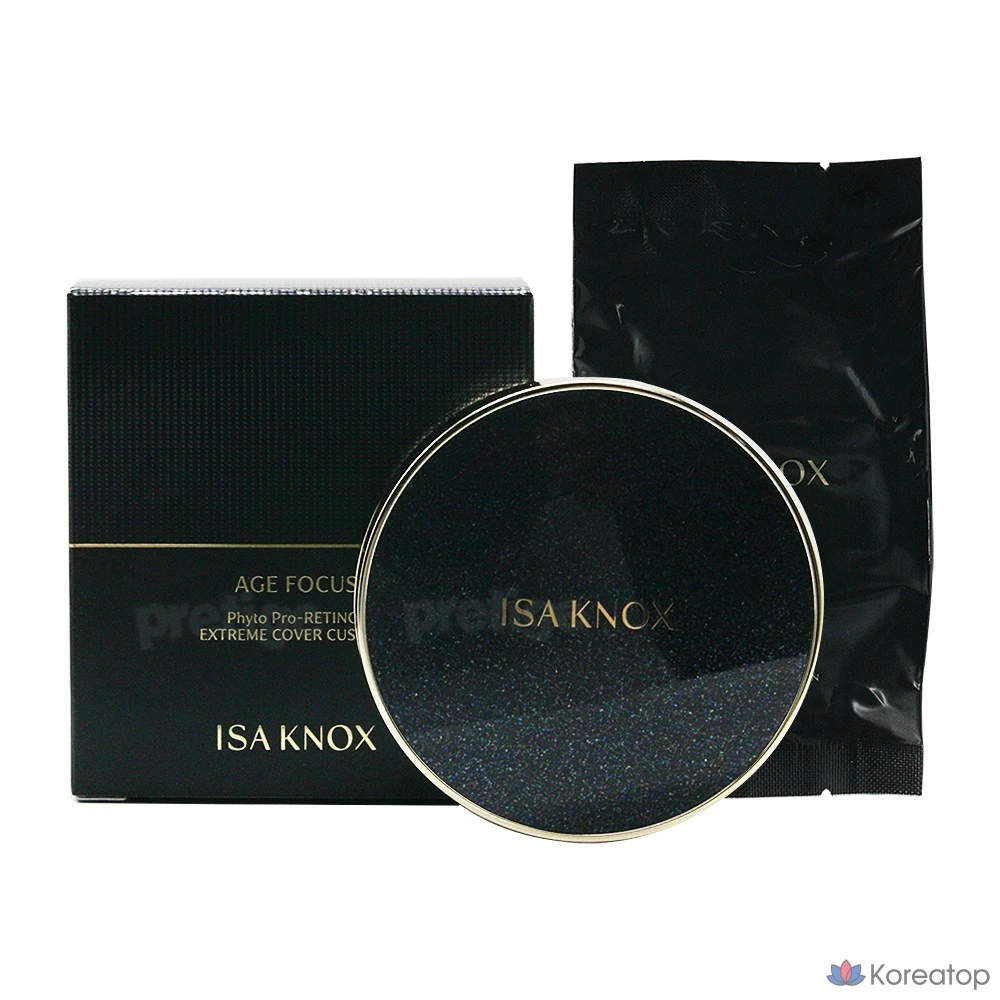 Тональный крем-кушон Isa Knox Age Focus Phytopro-Retinol Cover Cushion, основной продукт + сменный блок, № 21, светло-бежевый, 1 шт.