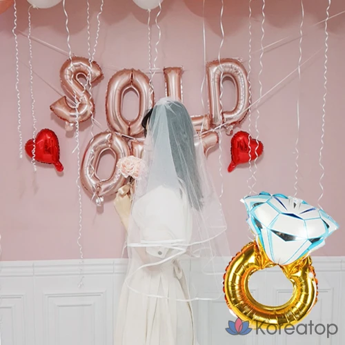 Набор для ухода FATION Bridal Shower 4-piece Set (SOLD OUT + Veil + Ring Balloon + Heart Balloon), Silver