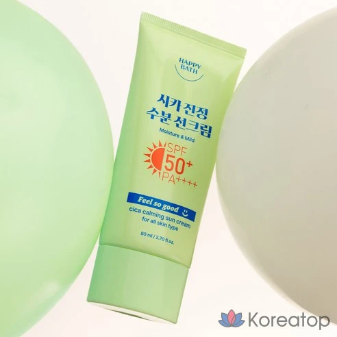 Успокаивающий увлажняющий солнцезащитный крем Happy Bath Feel So Good Cica SPF50+ PA++++