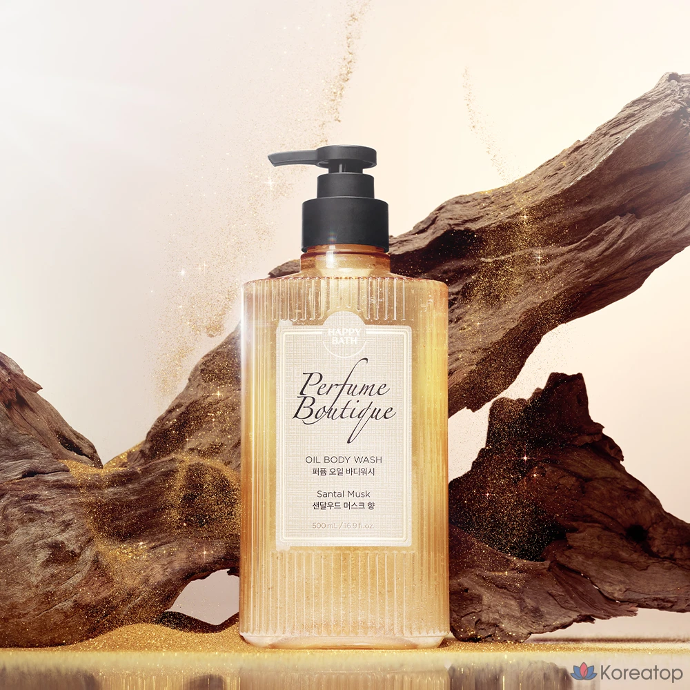 Парфюмерное масло для тела Happy Bath Perfume Boutique, сандаловое дерево и мускус, 500 мл, 1 шт.