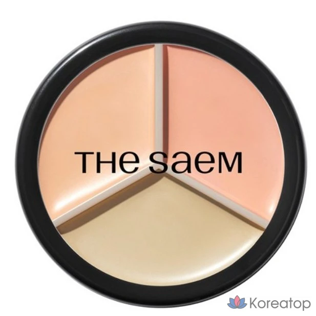 Консилер The Saem Cover Perfection Triple Pot Concealer, оттенок 03 Correct Up Beige, 13.1 г, 1 шт.