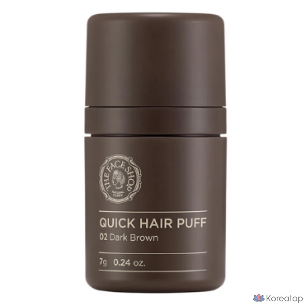 Тени для век The Face Shop Quick Hair Puff Shadow, 7 г, 02 BROWN (темно-коричневый), 1 шт.