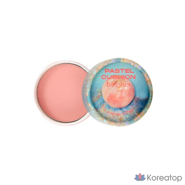 Румяна-кушон The Face Shop пастельных оттенков, 5 г, 001, персиковый с блестками, 1 шт.