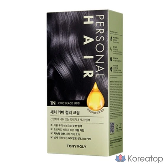 Крем-краска для волос Tony Moly Personal Hair Color Cream, 1N Black, 1 шт.