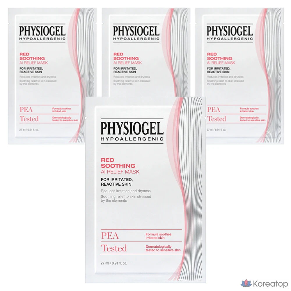 Успокаивающая маска Physiogel Red Soothing AI Relief Mask, 1 упаковка, 4 упаковки