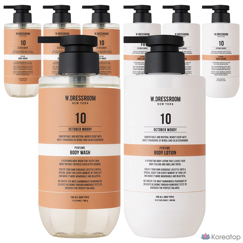 W.Dressroom Парфюмированный гель для душа + лосьон для тела Woody, 4 набора