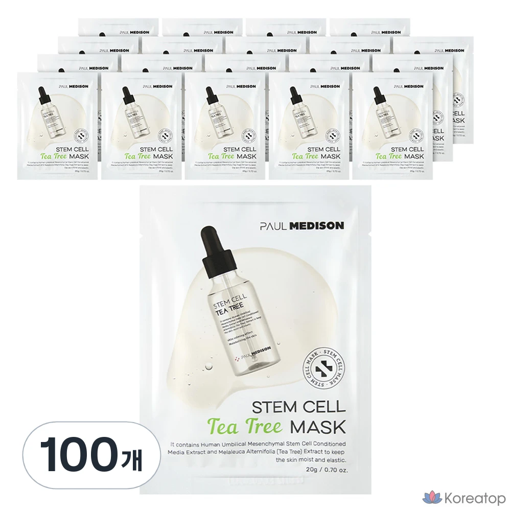 Маска для лица PAUL MEDISON Stem Cell Tea Tree, 100 штук, 1 упаковка