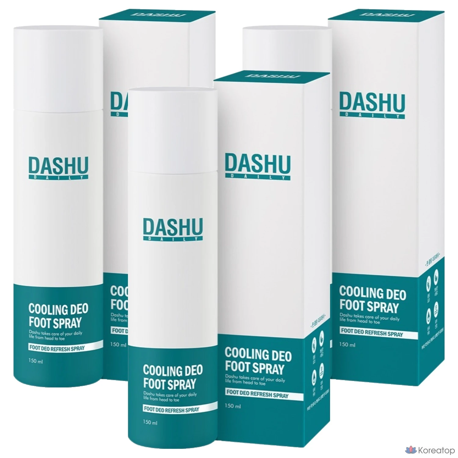 Охлаждающий дезодорант-спрей для ног DASHU Daily Cooling Deo Foot Spray, 1 упаковка, 3 упаковки
