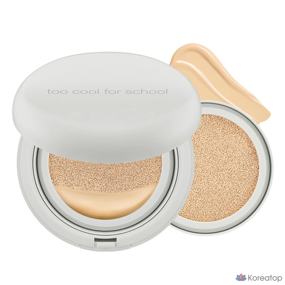 Тональный крем-кушон Too cool for school Art Class Studio De Tangt Fixing Cover Cushion Foundation, основной продукт 12 г + сменный блок 12 г, № 2W, теплый слоновый оттенок, 1 шт.
