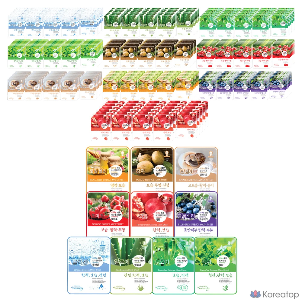 Тканевая маска для лица Natureby Essence Mask Pack Type A 10 Varieties, 100 шт., 4 шт.