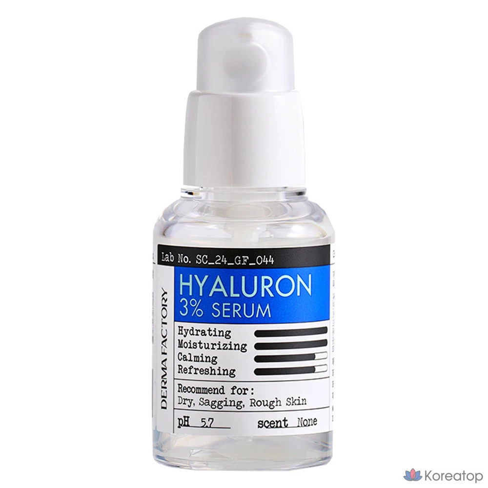 Сыворотка с гиалуроновой кислотой Derma Factory 3%, 30 мл, 1 шт.