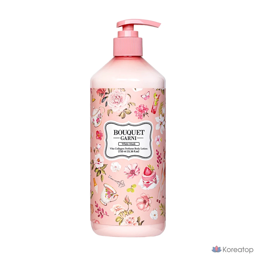 Лосьон для тела Bouquet Garni Vita Collagen Perfume, 750 мл, аромат белого мускуса, 1 шт.