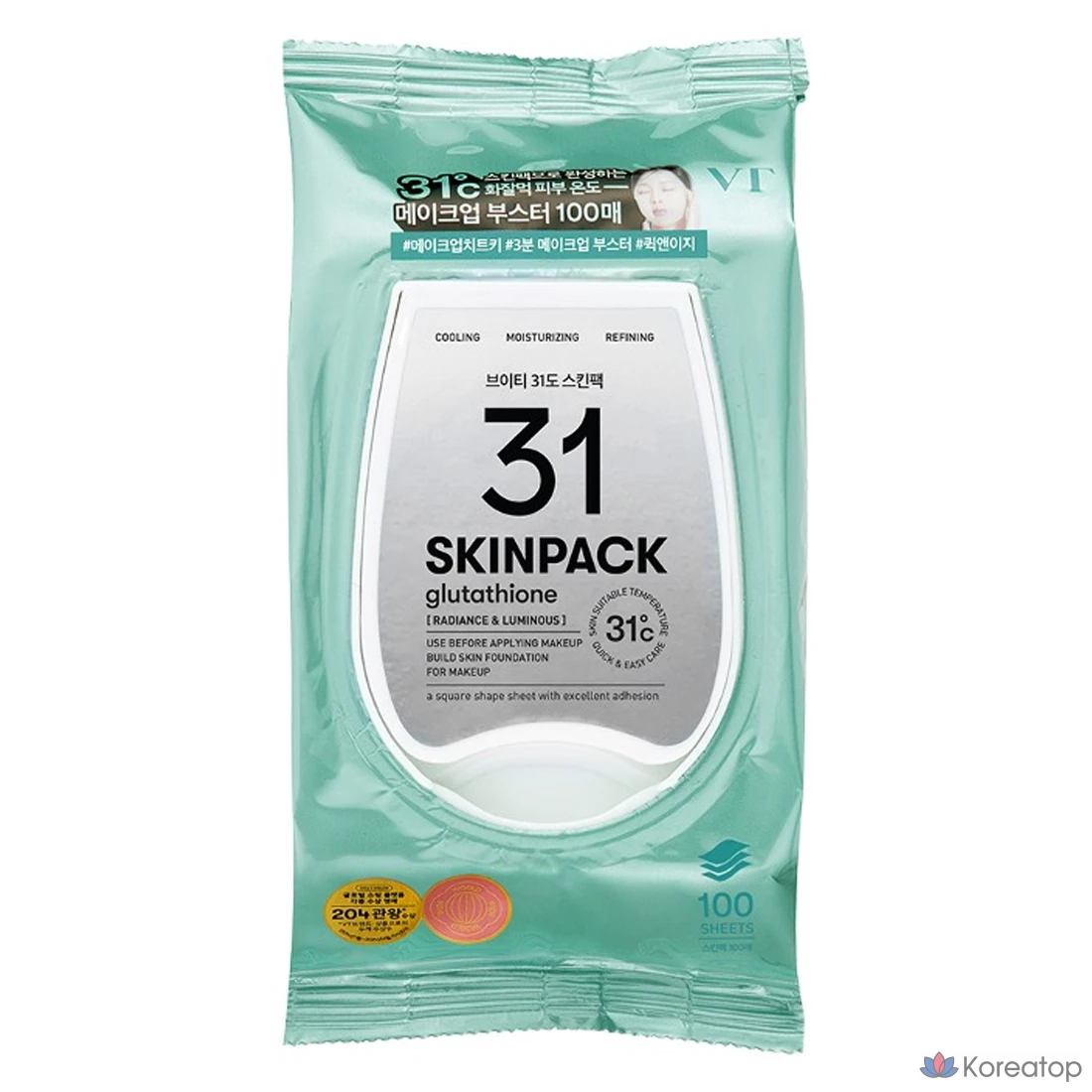 VT Cosmetic Mild 31°C Skin Pack, 100 листов, 1 упаковка