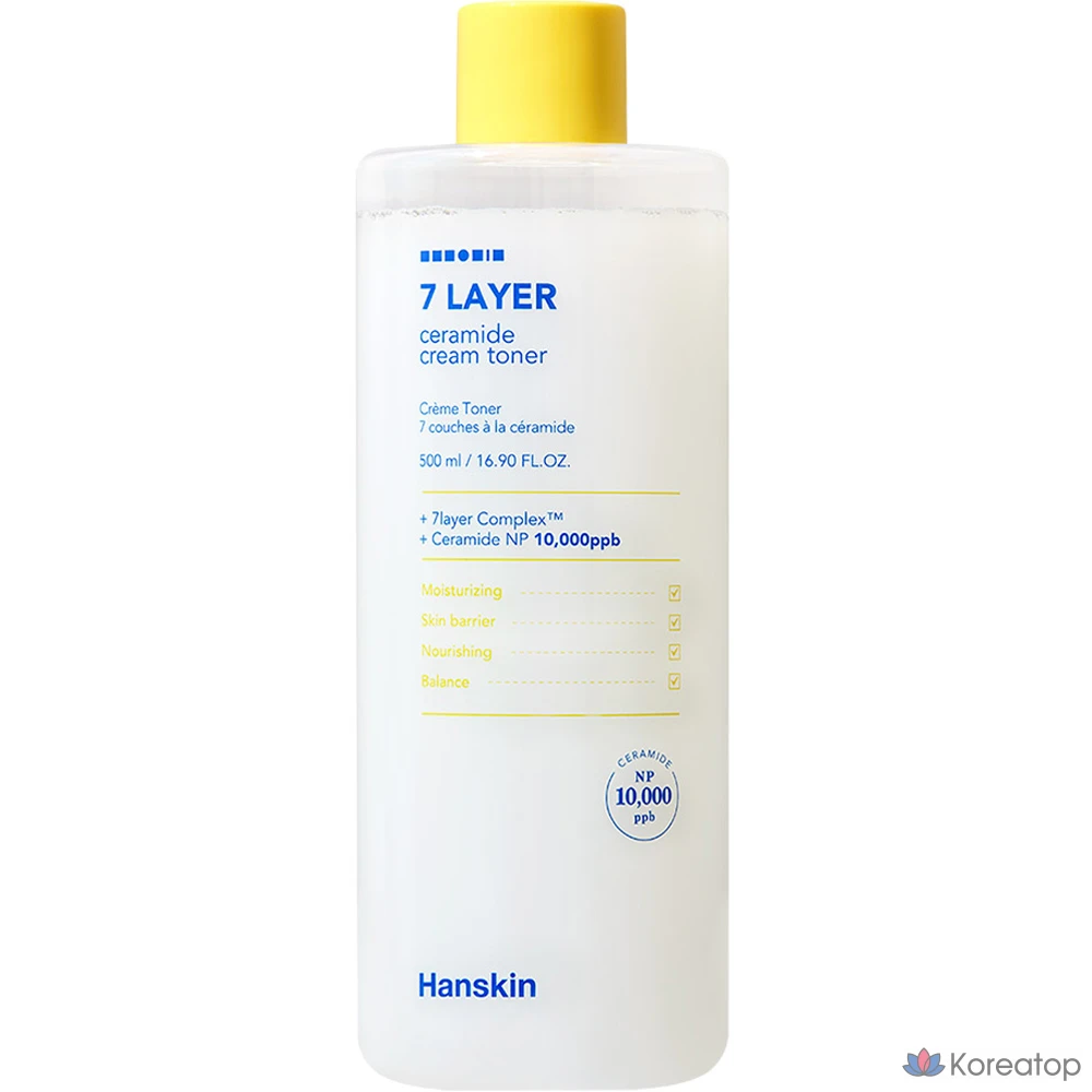 Тоник-крем HANSKIN Seven Layer Ceramide Mochi Cream Toner, 500 мл, 1 шт.