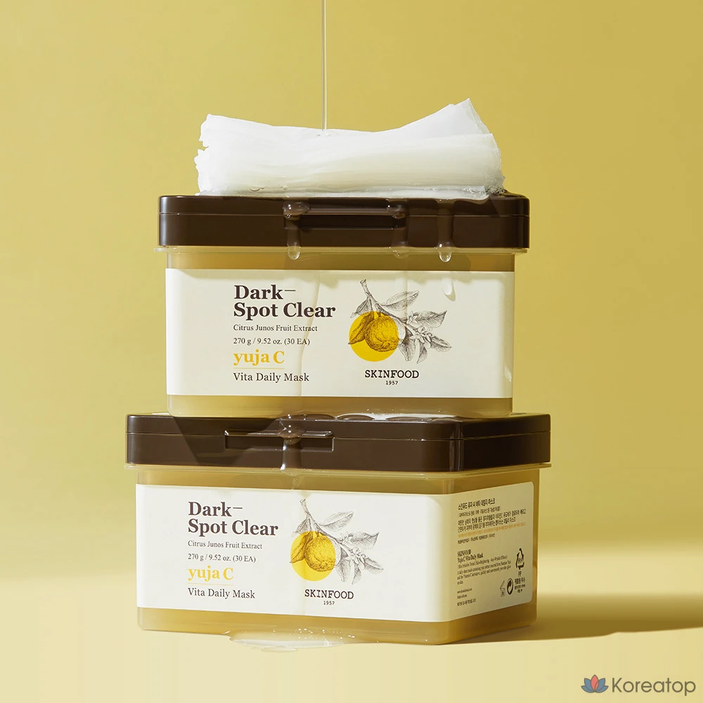 Маска для лица Skinfood с экстрактом семян юдзу, 270 г, 30 штук, 6 упаковок., фото 3