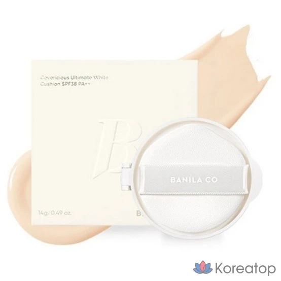 Сменный блок тонального крема Vanillaco Covericious Ultimate White Cushion Foundation, 14 г, 24 шт., цвет «песок» (Sand), 1 шт.