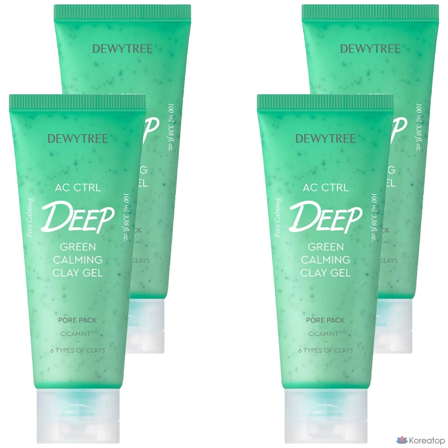 Гель-маска для очищения пор Dewtree AC Control Deep Green Calming Clay Gel Pore Pack, 100 мл, 1 упаковка, 4 штуки