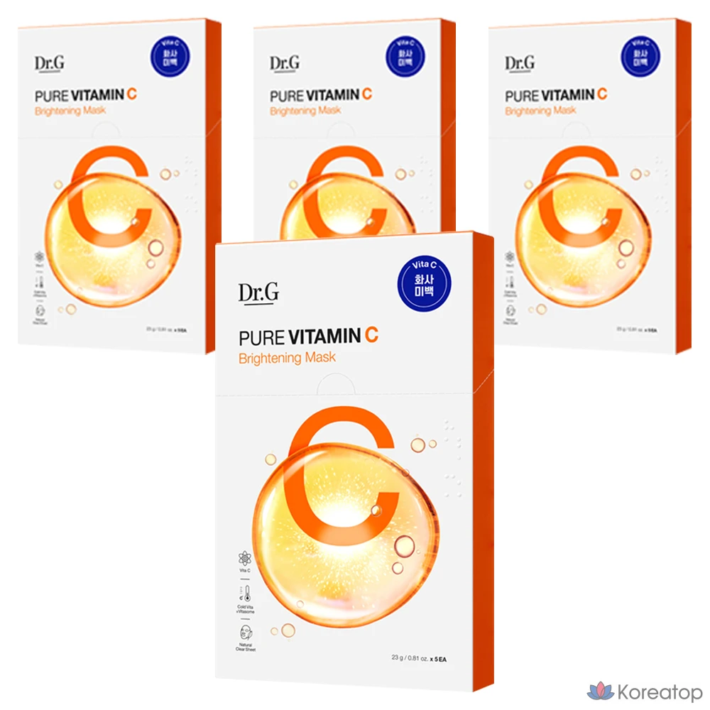 Набор осветляющих масок Dr.G Pure Vitamin C, 5 штук, 3 упаковки
