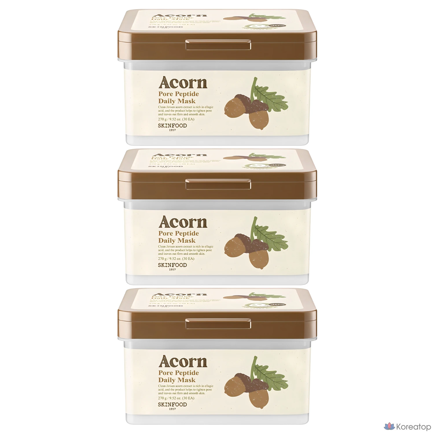 Маска для лица Skinfood Acorn Pore Peptide, 270 г, упаковка из 30 штук.