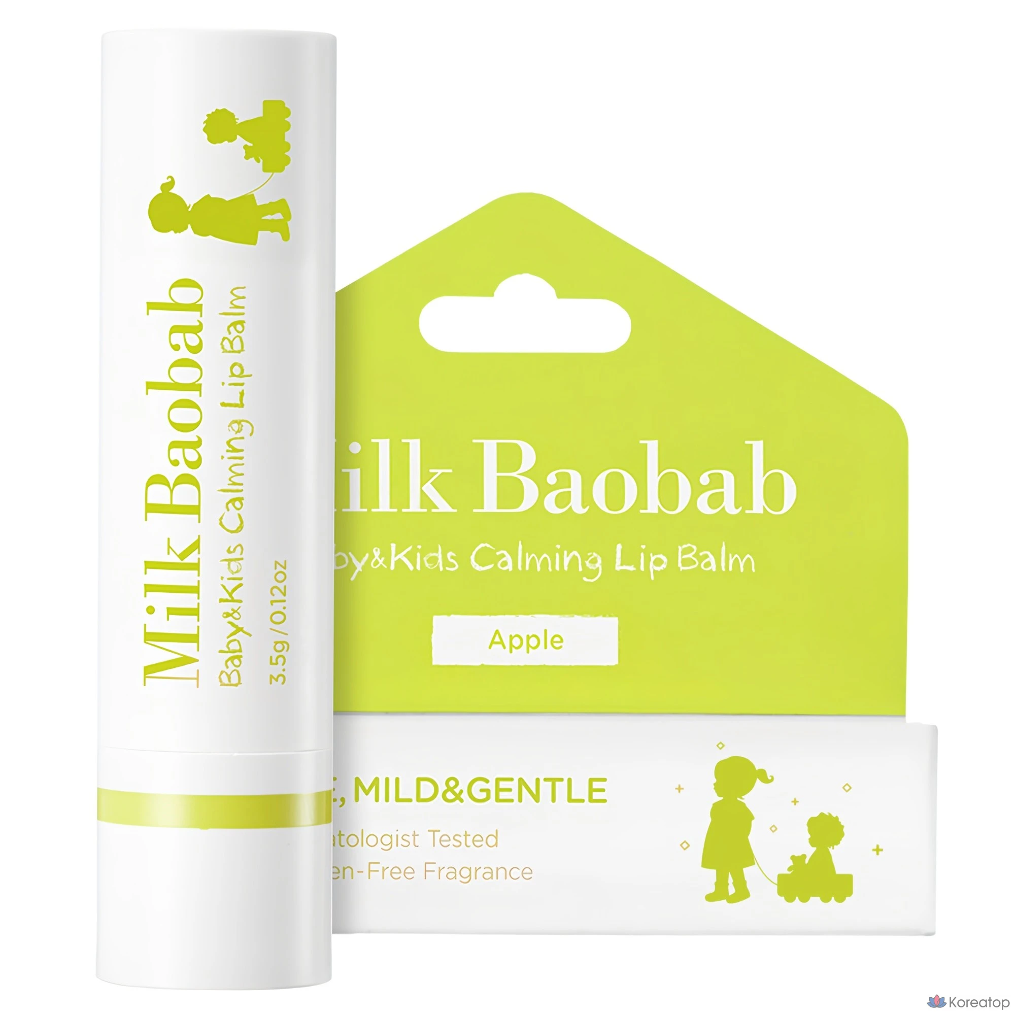 Успокаивающий бальзам для губ Milk Baobab для детей и младенцев, аромат яблока, 3,5 г, 1 шт.