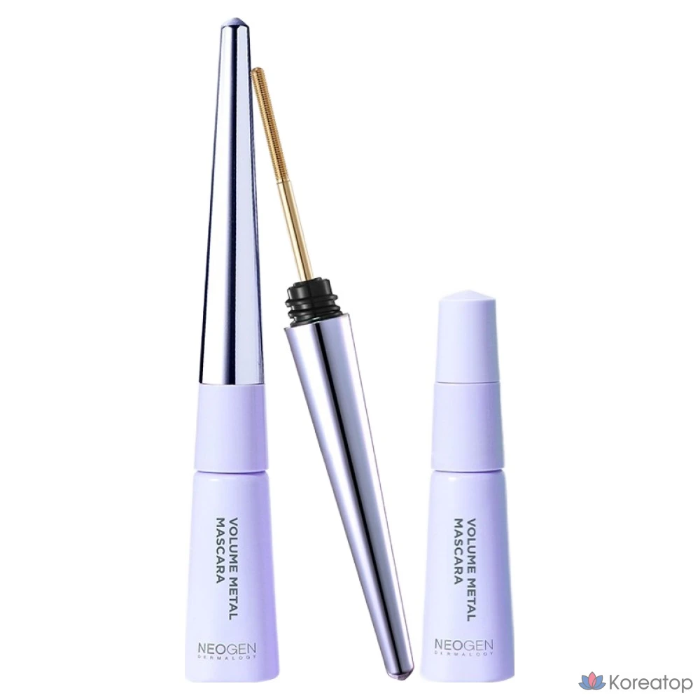 Набор туши для ресниц Neogen Dermalogy Volume Metal Mascara Special Set (основной продукт + сменный блок), черный, 1 шт.