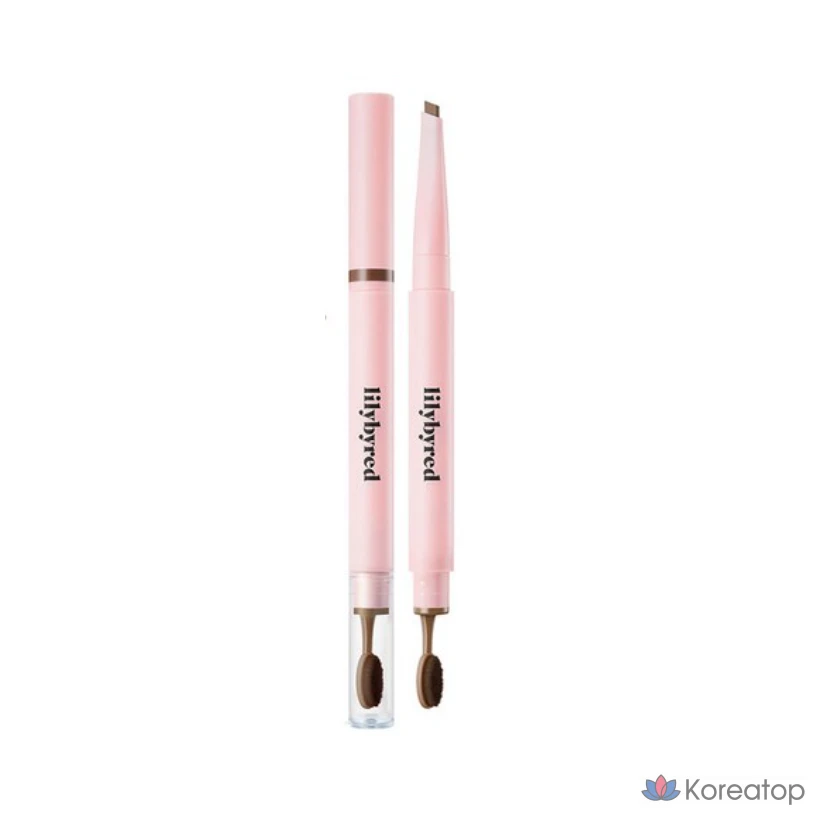 Карандаш для бровей Lilybyred Hard Flat Eyebrow Auto Pencil 0.17 г, 02 MIDIUM BROWN (средне-коричневый), 1 шт.