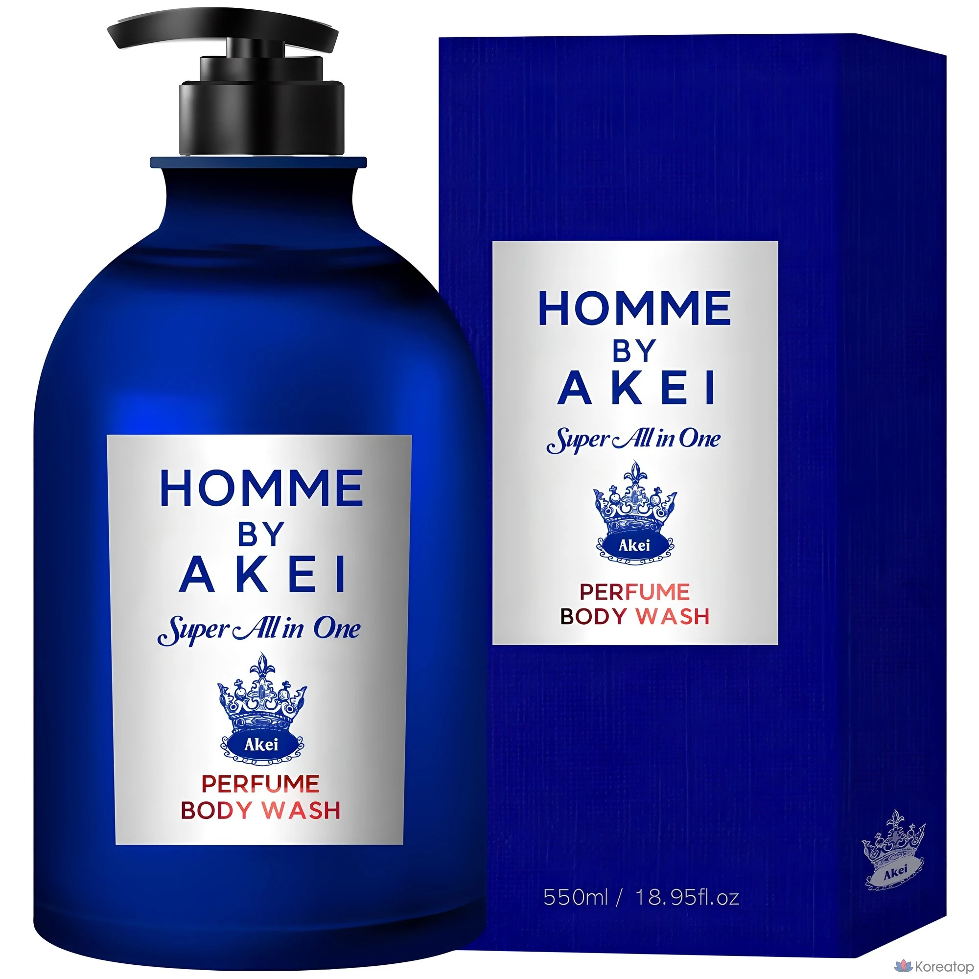 Набор Akei Derma+ Homme Super All-in-One Body Wash с ароматом сенсеферомонов и шариками для душа, 550 мл, 1 шт.