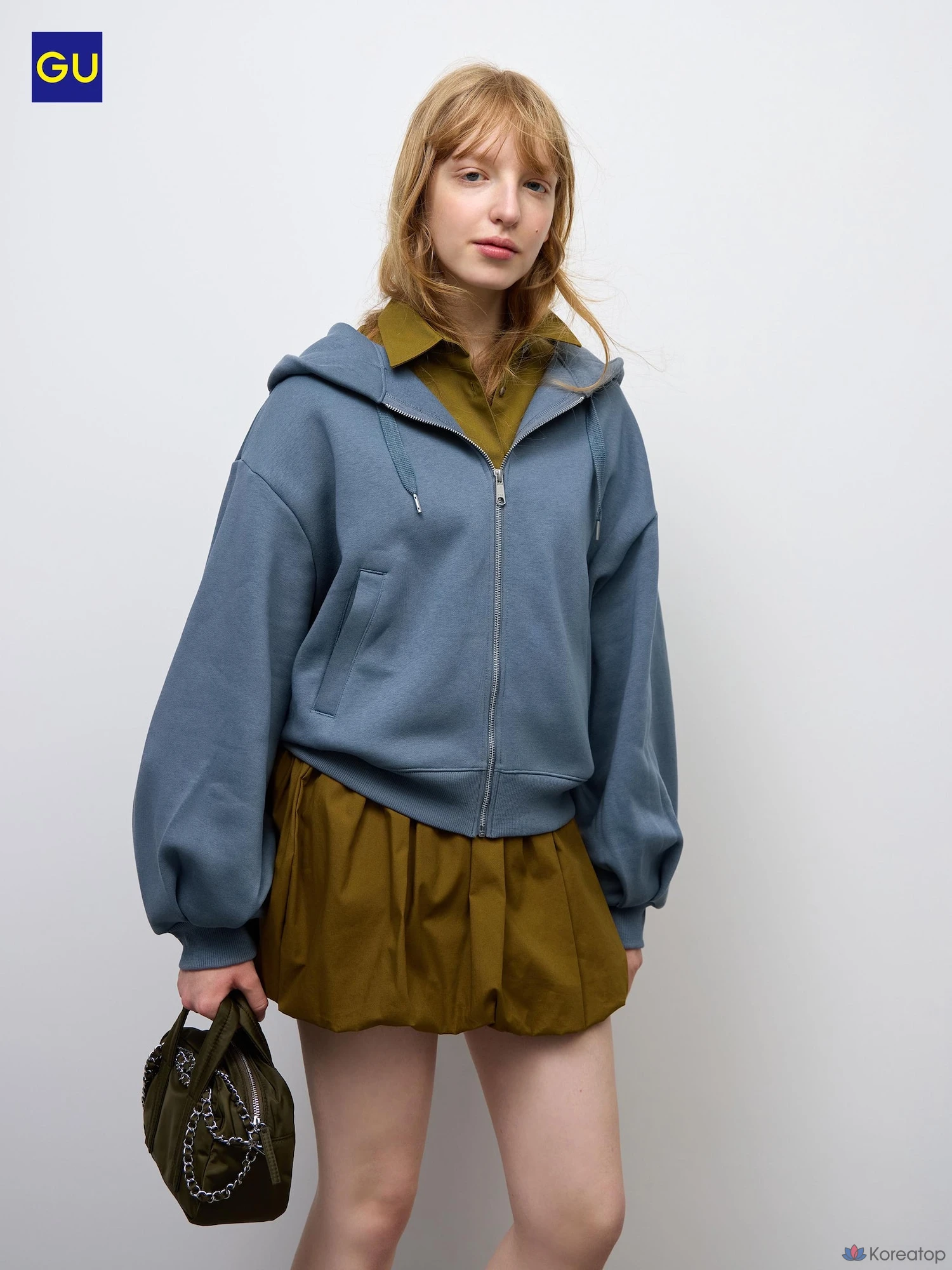 Худи на молнии Uniqlo Sweat Balloon Sleeve Full Zip Hoodie