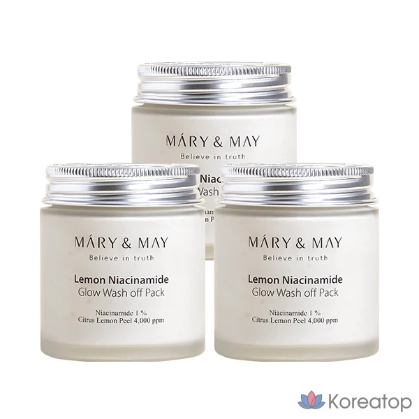 Смываемая маска для лица Marienmay Lemon Niacinamide Glow, 125 г, 1 упаковка, 3 упаковки