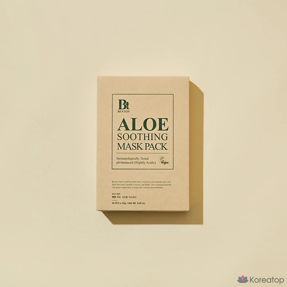 Набор успокаивающих масок с алоэ вера Benton, 1 упаковка (10 шт.), фото 3