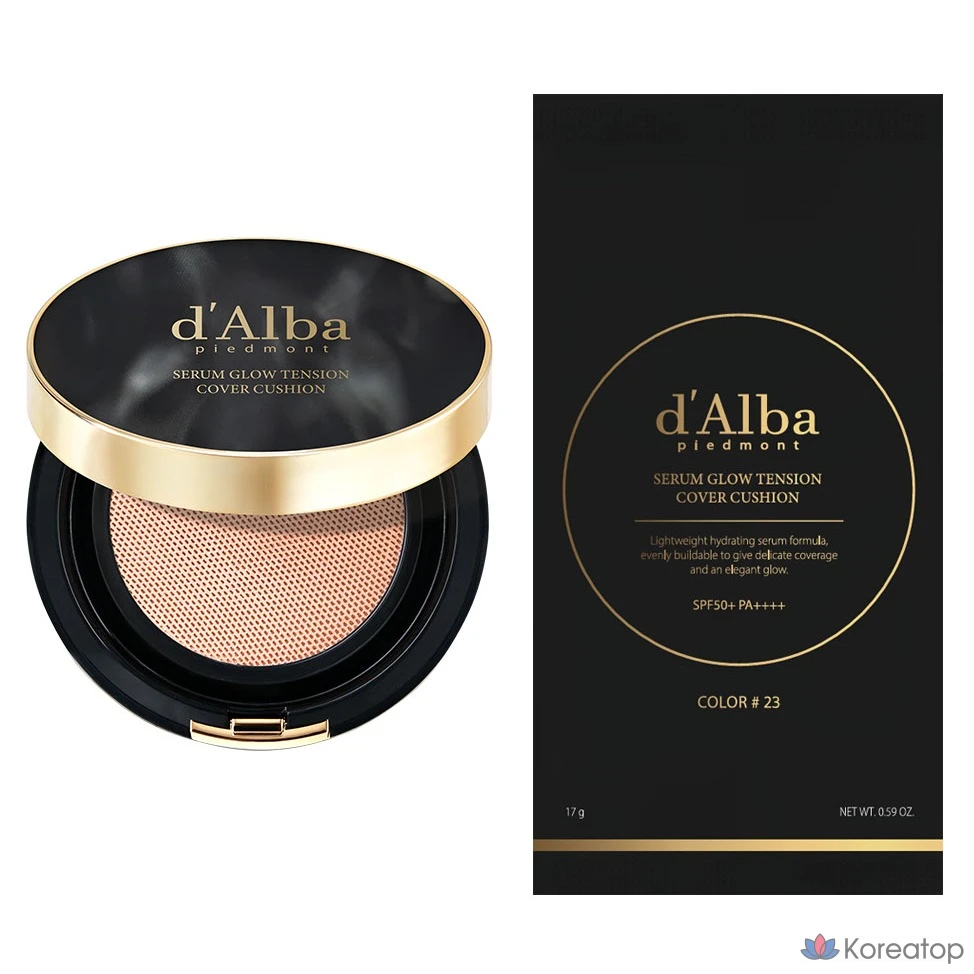 Набор D'alba Serum Glow Tension Cover Cushion 17 г + сменный блок 17 г, № 23, 1 шт.