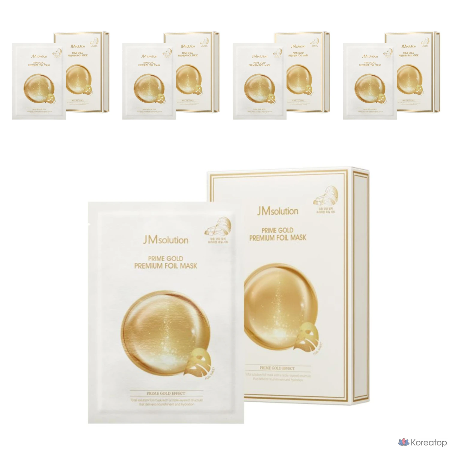 Маска для лица JM Solution Prime Gold Premium Foil Mask, 35 мл, 10 штук, 5 штук