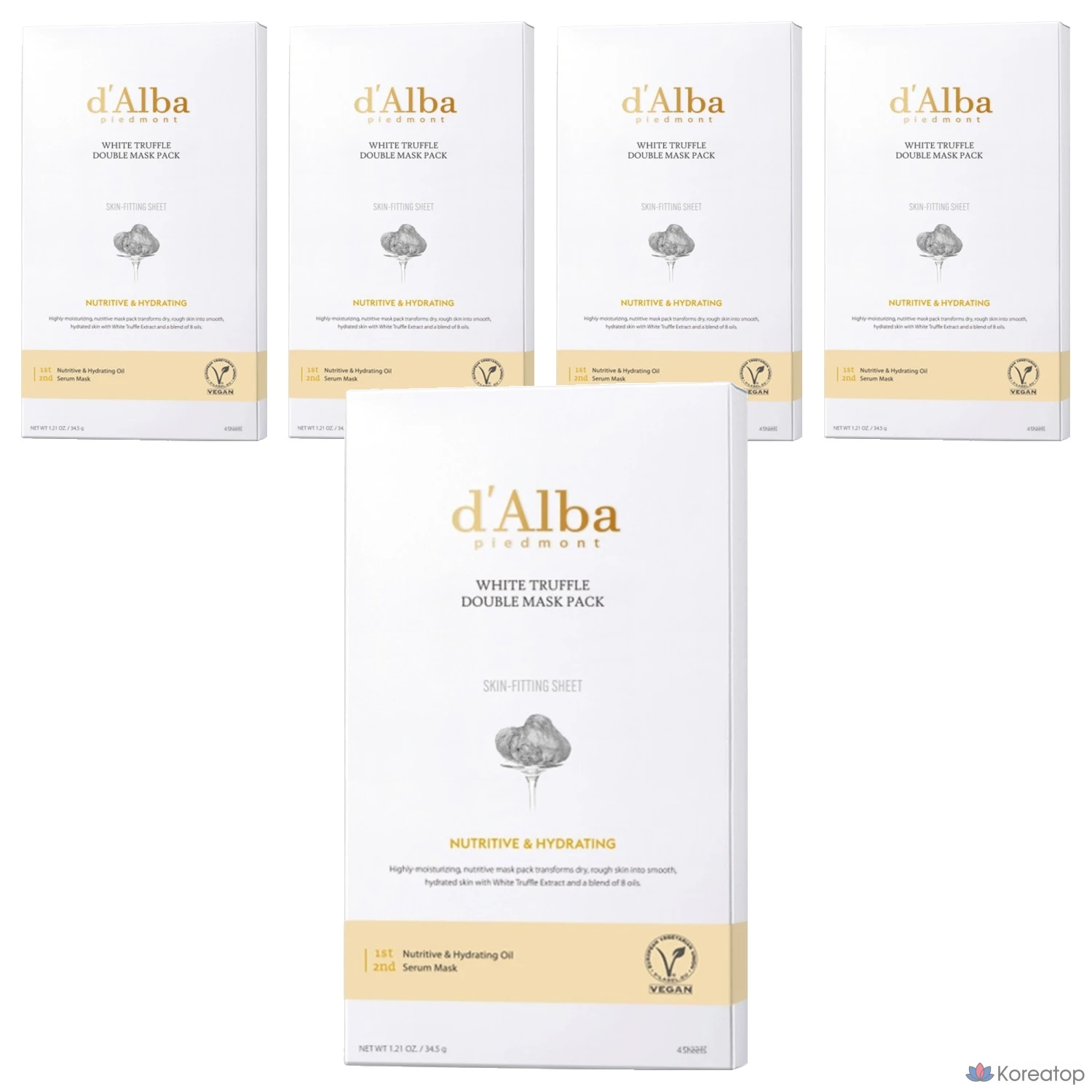 Тканевая маска для лица d'Alba White Truffle Double Nourishing Moisture Mask, 20 шт.