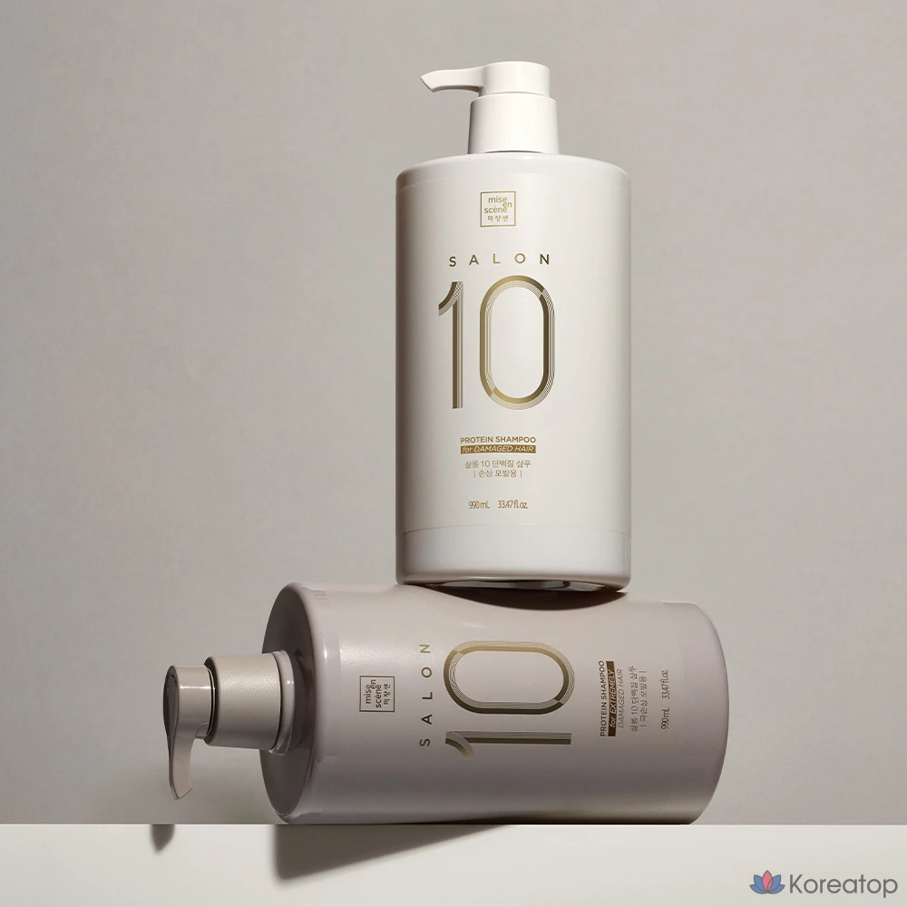 Шампунь Mise en Scene Salon 10 Protein для сильно поврежденных волос, 990 мл, 1 шт., фото 6