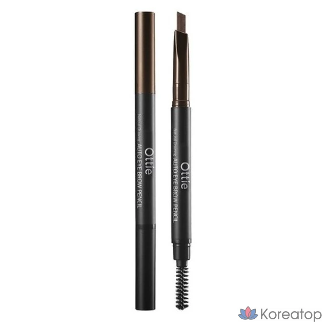 Карандаш для бровей Ottie Natural Drawing Auto Eyebrow Pencil, 0.2g, № 2, темно-коричневый, 1 шт.