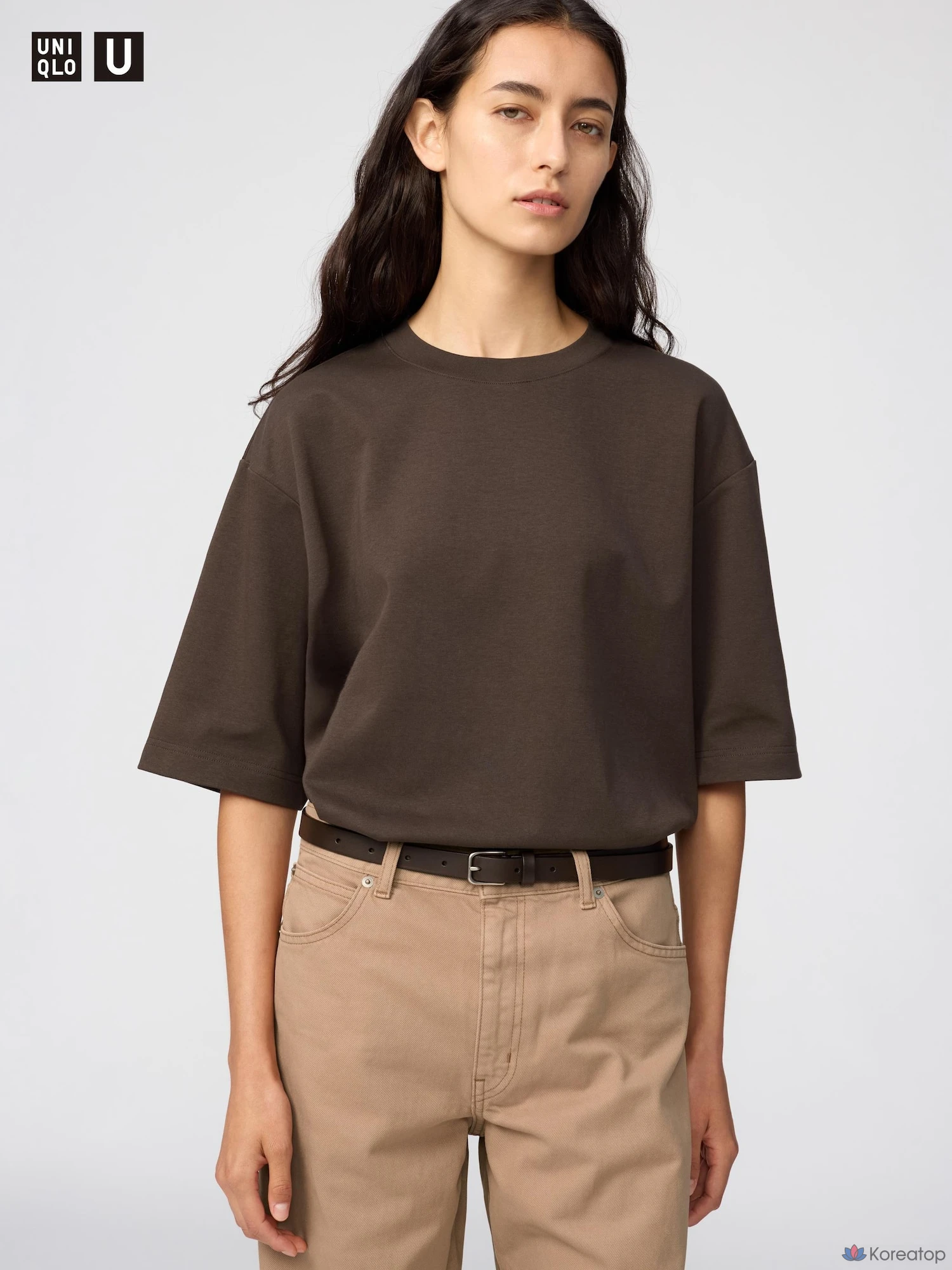 Футболка Uniqlo AIRism Cotton Oversized Crew Neck T-Shirt (5/10 рукава)