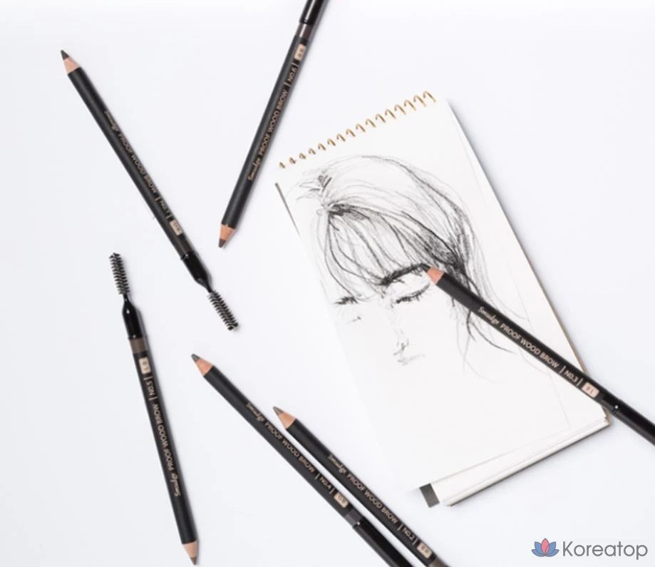 Карандаш для бровей Missha Smudgeproof Wood, светло-коричневый, 1 шт., фото 8