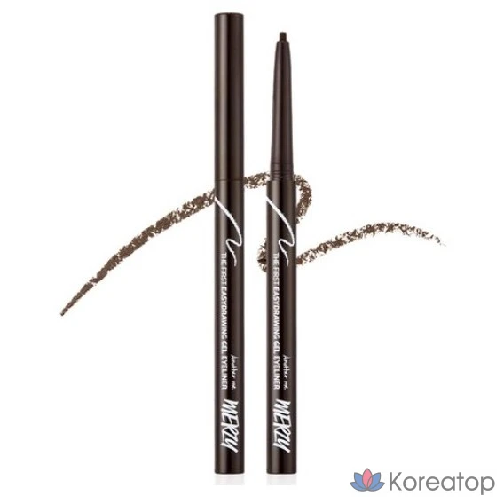 Гелевая подводка для глаз MERZY the First Easy Drawing Gel Eyeliner, 0,14 г, цвет каштановый, 1 шт.