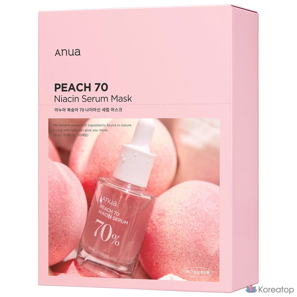 Тканевая маска для лица Anua Peach 70 Niacin Serum Mask, 10 шт.