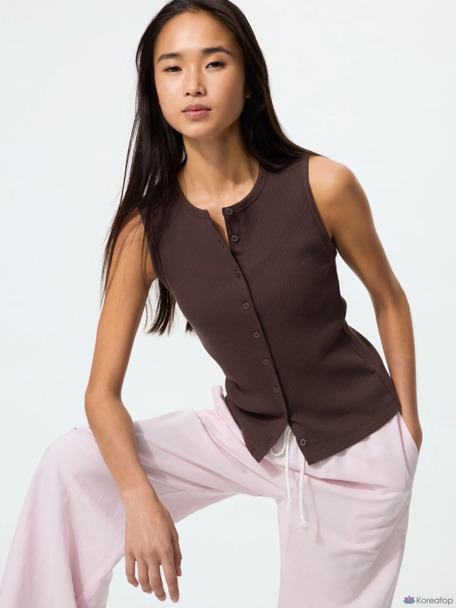 Топ без рукавов Uniqlo Front Open Shell Top T