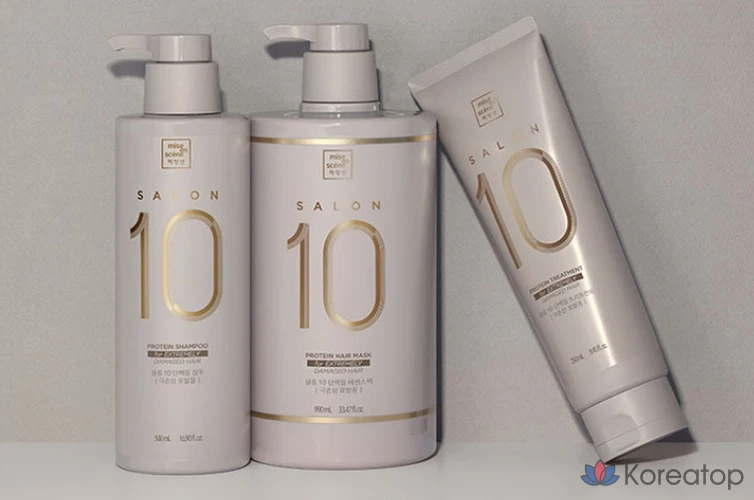 Шампунь Mise en Scene Salon 10 Protein для сильно поврежденных волос, 990 мл, 1 шт., фото 7