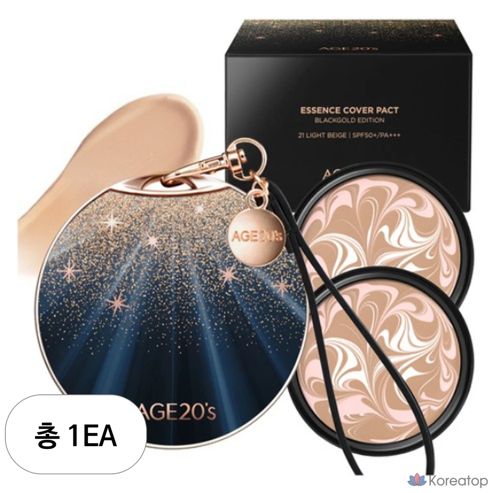 Блокнот AGE 20S Black Gold Edition в футляре + сменный блок 14 г, 2 шт., № 23 (средне-бежевый), 1 шт.