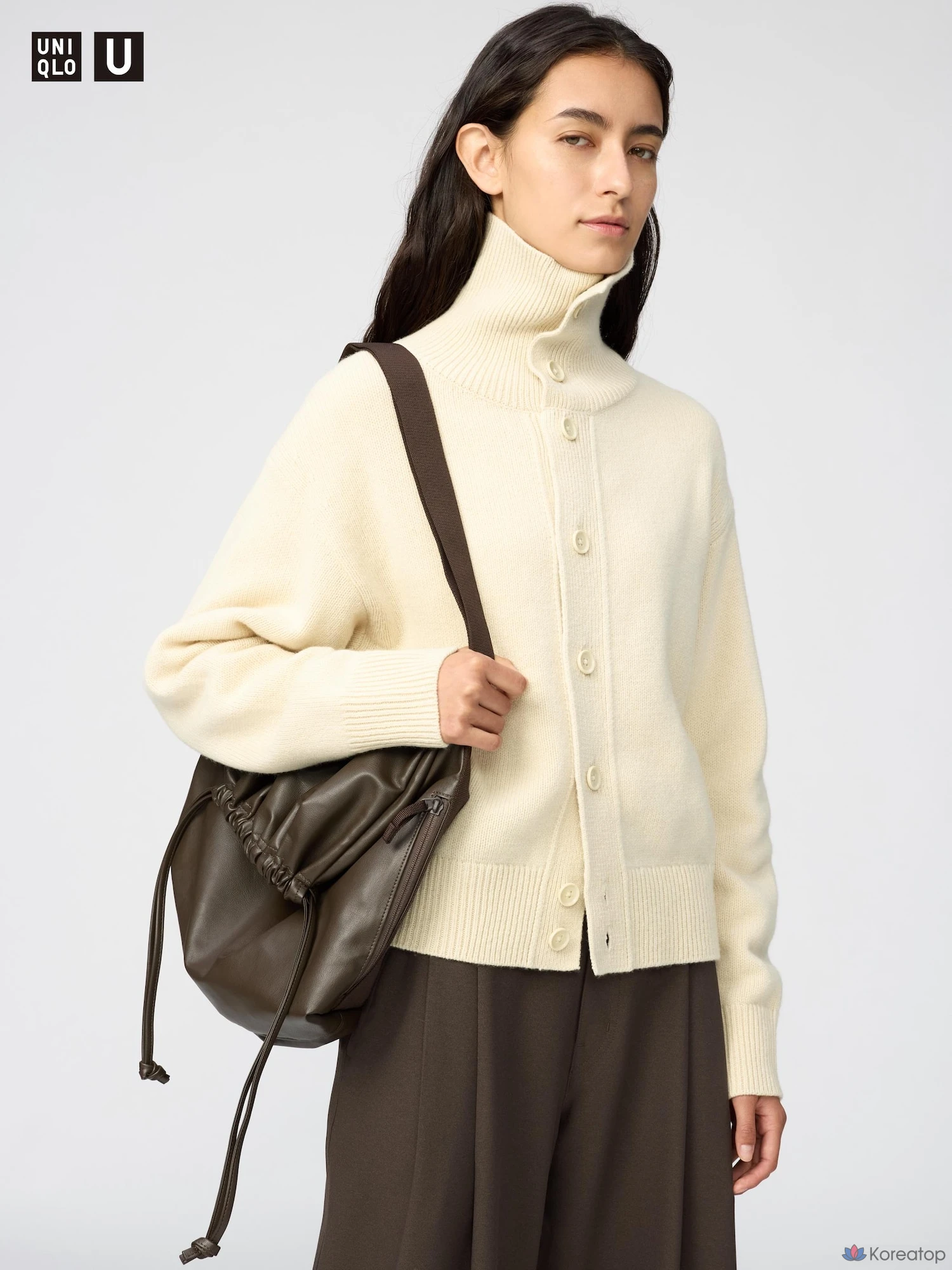 Кардиган Uniqlo Lambswool Stand Collar