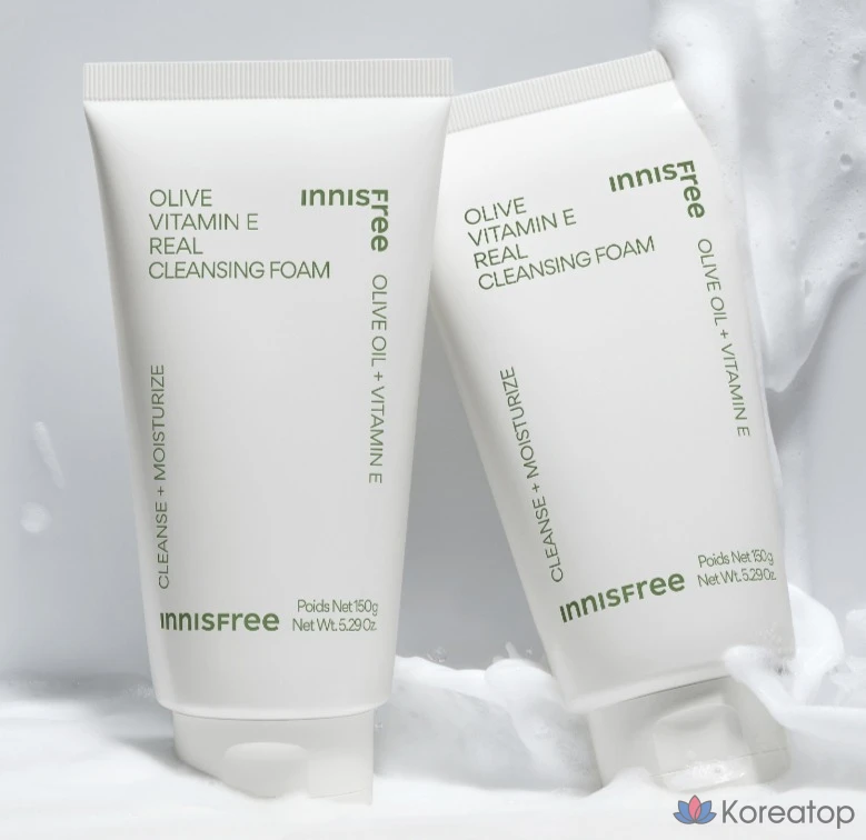 Очищающая пенка Innisfree Olive Vitamin E Real Cleansing Foam, 150 г, 150 мл, 1 шт.