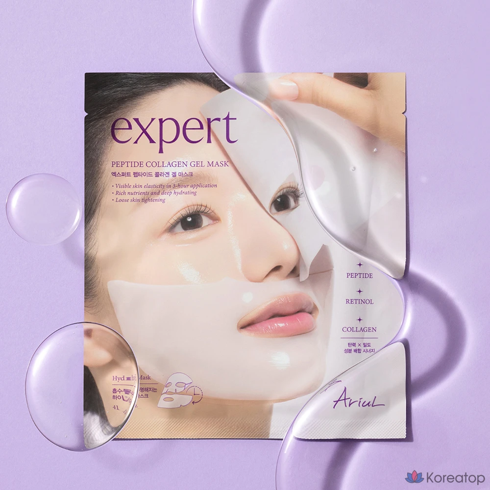 Гелевая маска Ariel Expert с пептидным коллагеном и ретинолом, 5 штук, упаковка из 4 штук., фото 2